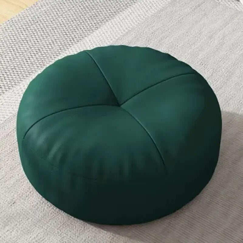 Round Japanese Nappa leather tatami-style seat cushions