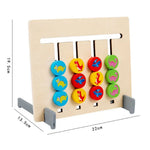 Montessori-style wooden toy for assigning colour patterns