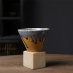 Large Ceramic Coffee Cup with Tapered Seam Base - Mug and Coaster Set