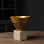 Large Ceramic Coffee Cup with Tapered Seam Base - Mug and Coaster Set