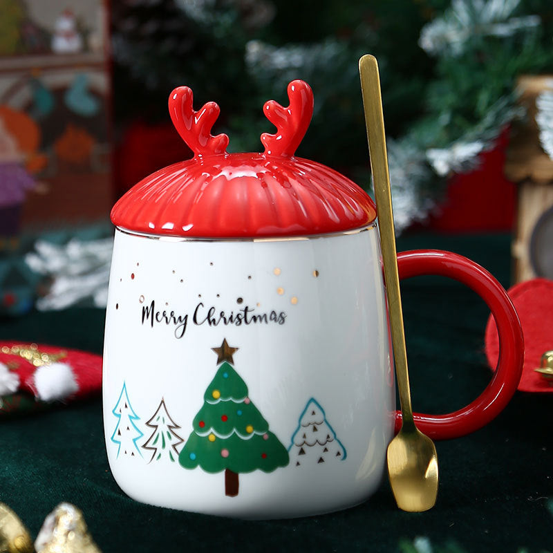 Christmas mugs with festive design