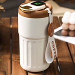 Coffee thermos with temperature display
