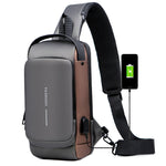 Secure shoulder bag with USB charging function