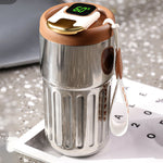 Coffee thermos with temperature display