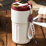 Coffee thermos with temperature display