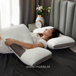 Ergonomisches Nackenstützkissen | Ideal für Rücken- und Seitenschläfer mit Gratis Bezügen!