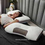 Ergonomisches Nackenstützkissen | Ideal für Rücken- und Seitenschläfer mit Gratis Bezügen!