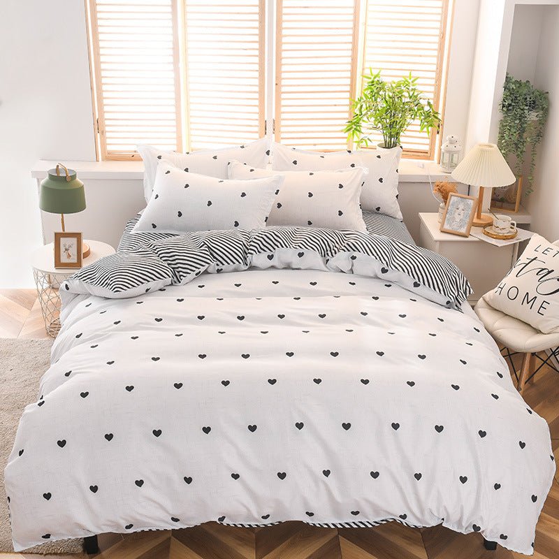 Stilvolles Duvet-Cover-Set für romantische Nächte - Herzdesign