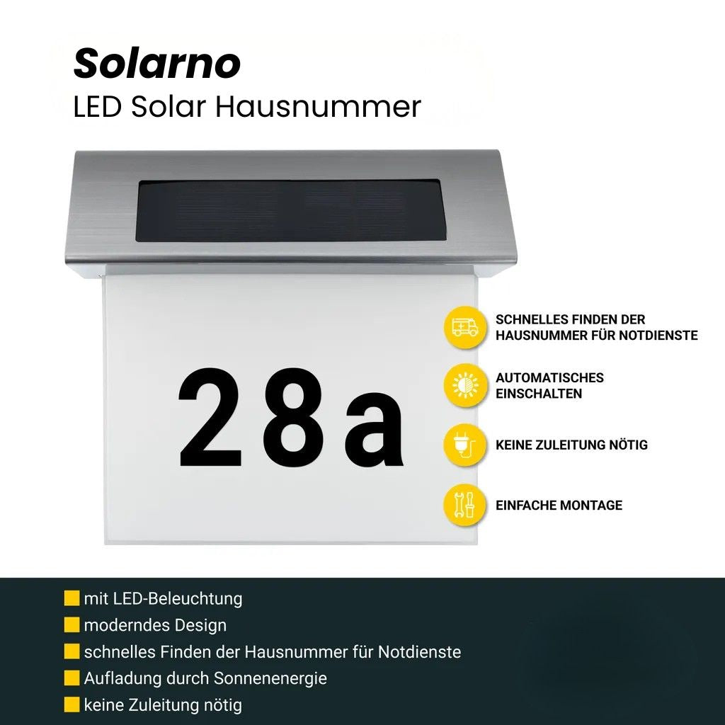 Edelstahl Solar Hausnummer mit LED – Nachhaltig beleuchtet