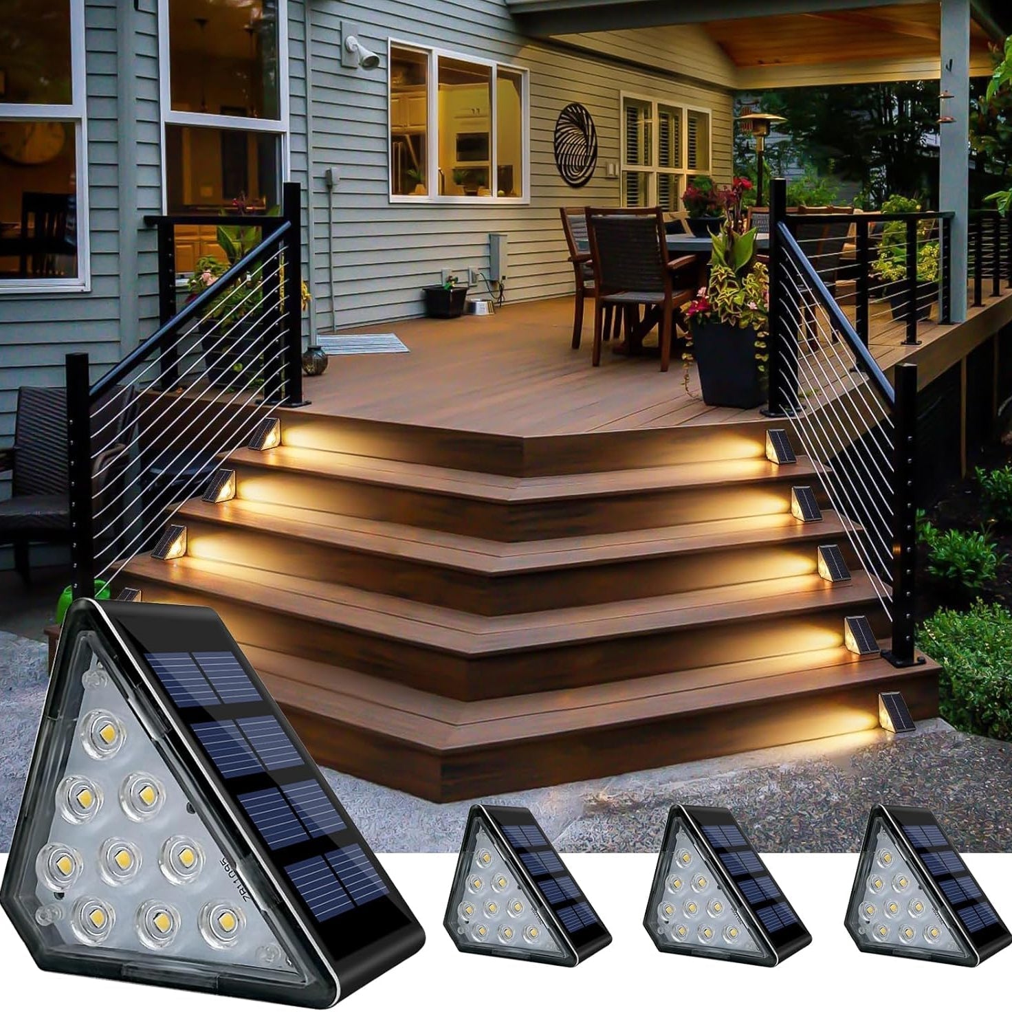 Stilvolle LED-Beleuchtung für Treppen im Außenbereich