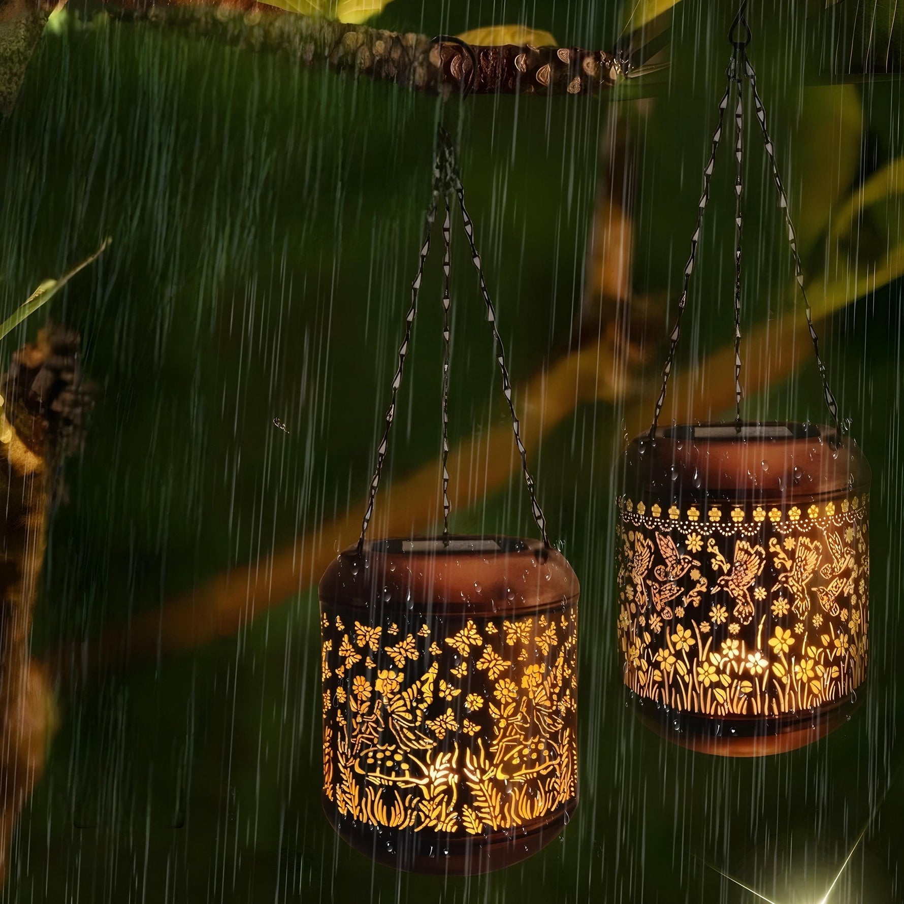 Stilvolle Solar-Gartenlampe mit IP65-Schutz für jede Wetterlage