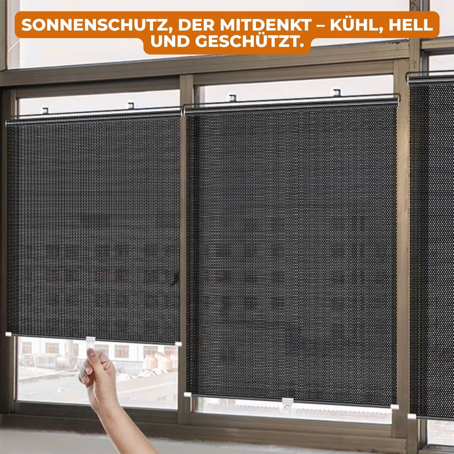 Efficient sun and privacy protection without drilling