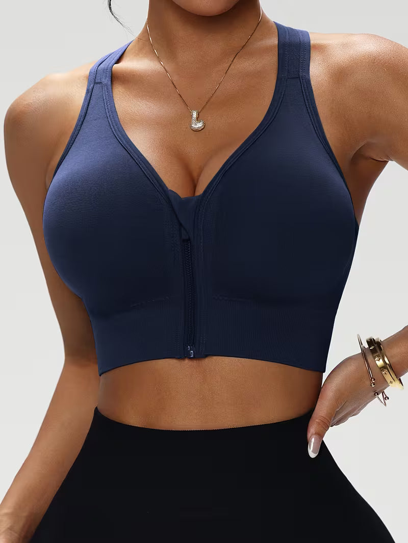 Bequemer Sport-BH mit Reißverschluss für Frauen | Push Up