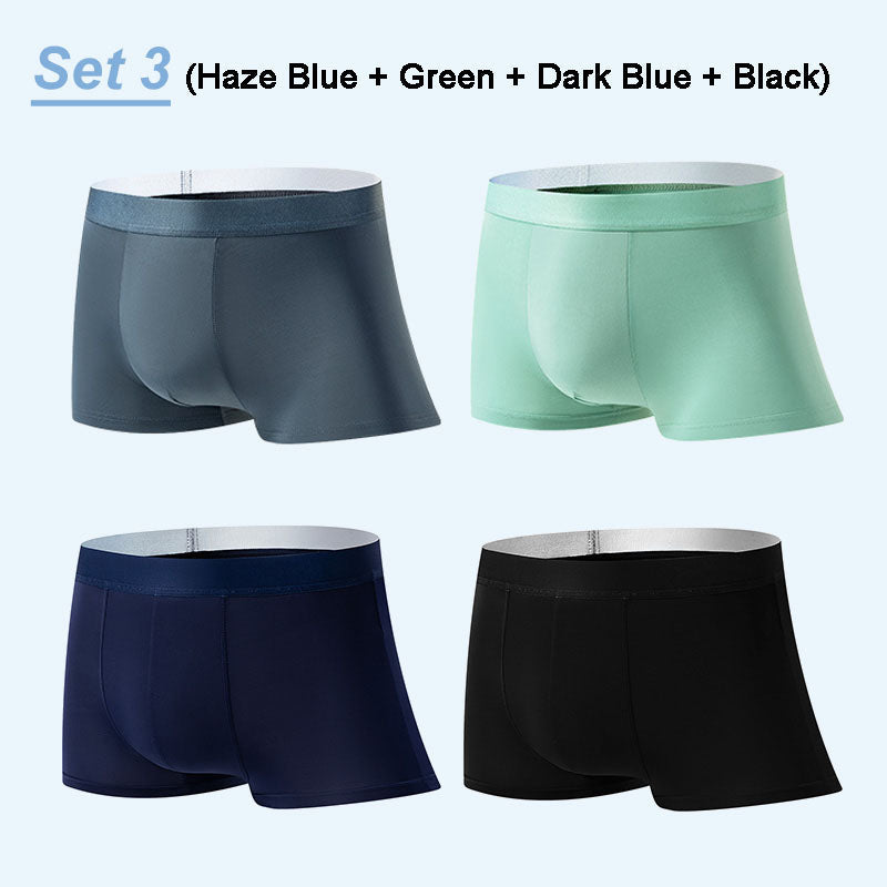 4-Pack Men's Boxer Briefs made from ultra-light, breathable material