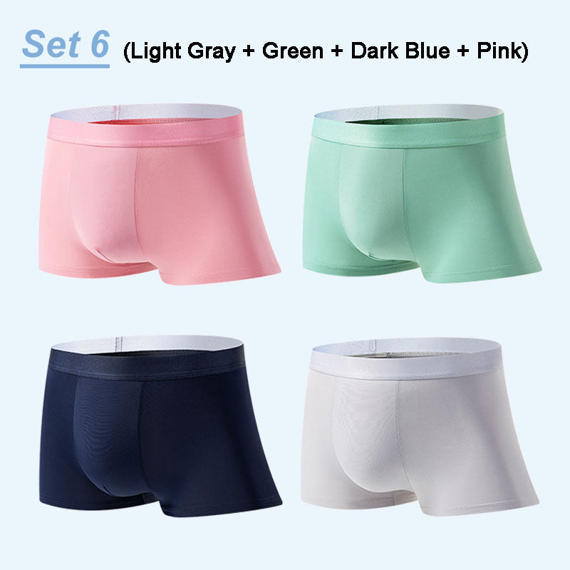 4-Pack Men's Boxer Briefs made from ultra-light, breathable material