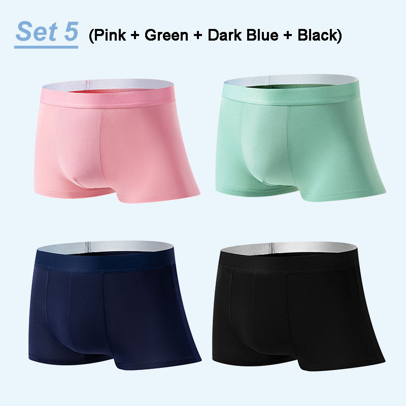 4-Pack Men's Boxer Briefs made from ultra-light, breathable material