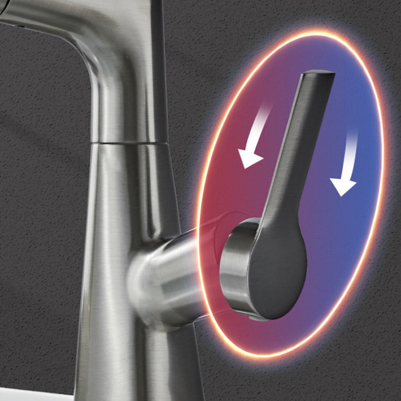 Elegant Single-Lever Basin Mixer with Pull-Out Spray Head