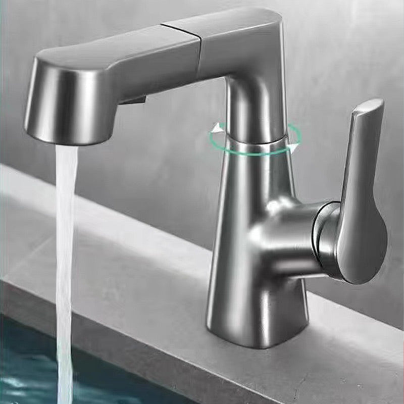 Elegant Single-Lever Basin Mixer with Pull-Out Spray Head