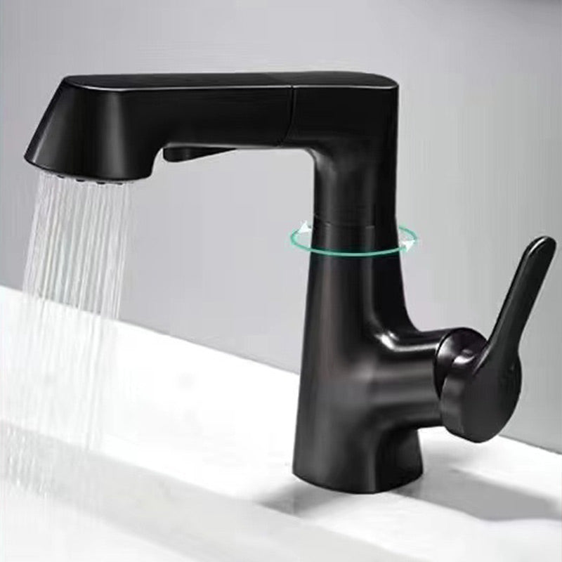 Elegant Single-Lever Basin Mixer with Pull-Out Spray Head