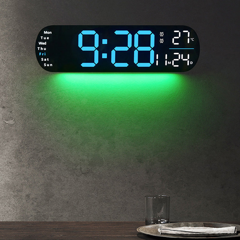 LuminaStyle | Multifunctional LED Wall Clock with Digital Display