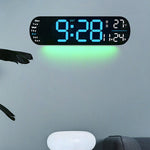 LuminaStyle | Multifunctional LED Wall Clock with Digital Display