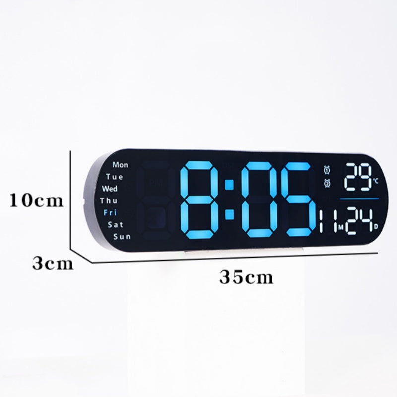 LuminaStyle | Multifunctional LED Wall Clock with Digital Display