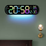 LuminaStyle | Multifunctional LED Wall Clock with Digital Display