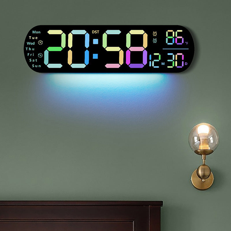 LuminaStyle | Multifunctional LED Wall Clock with Digital Display