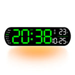 LuminaStyle | Multifunctional LED Wall Clock with Digital Display