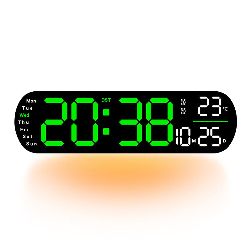 LuminaStyle | Multifunctional LED Wall Clock with Digital Display