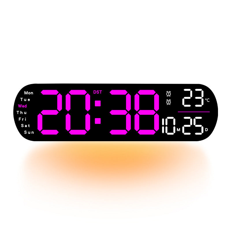 LuminaStyle | Multifunctional LED Wall Clock with Digital Display