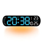 LuminaStyle | Multifunctional LED Wall Clock with Digital Display