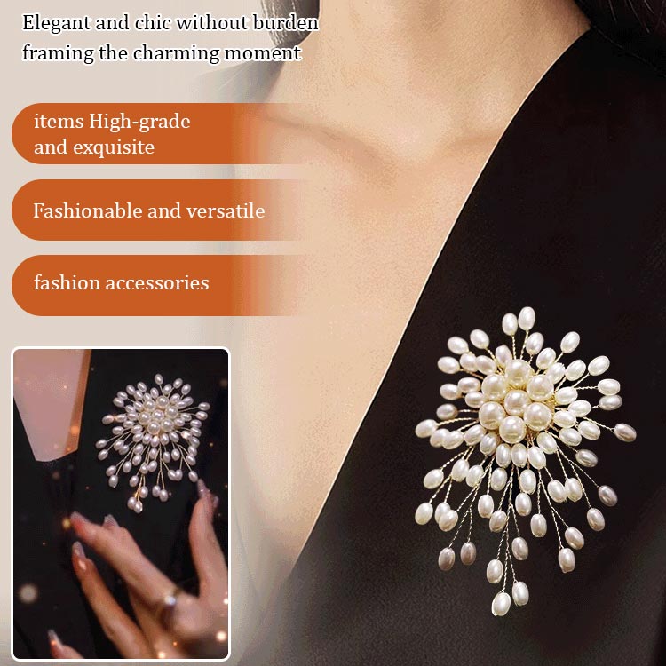 Elegant Pearl Brooch for Women – Handmade Jewelry Piece