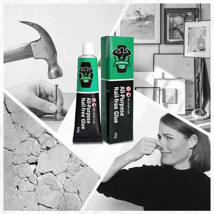 Versatile Nail-Free Adhesive – Easy Application without Damage – 2-Piece Set