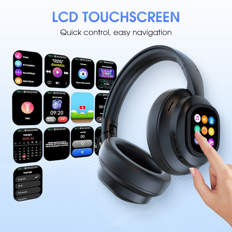 KlangMeister | Bluetooth Kopfhörer mit LCD-Anzeige und Sprachsteuerung
