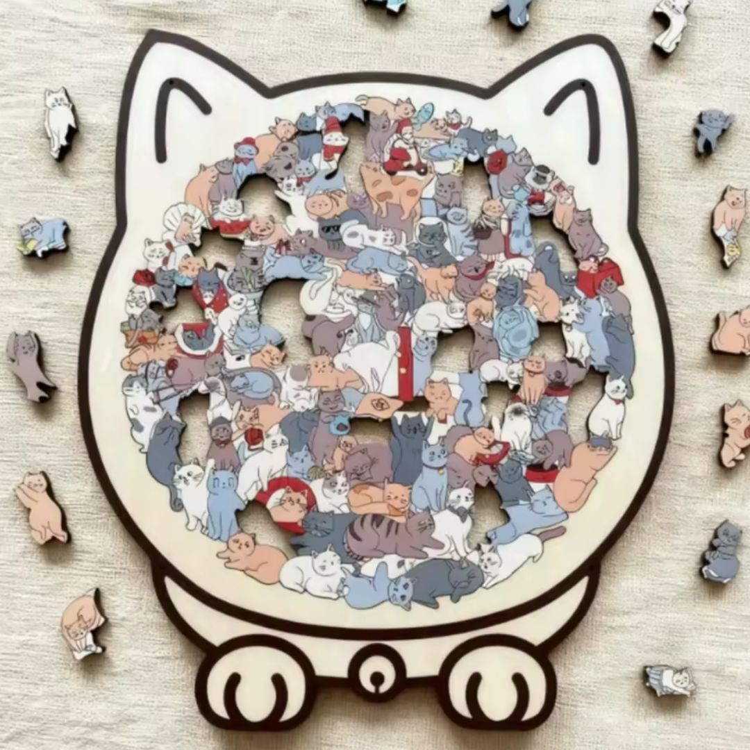 Wooden puzzle for cats