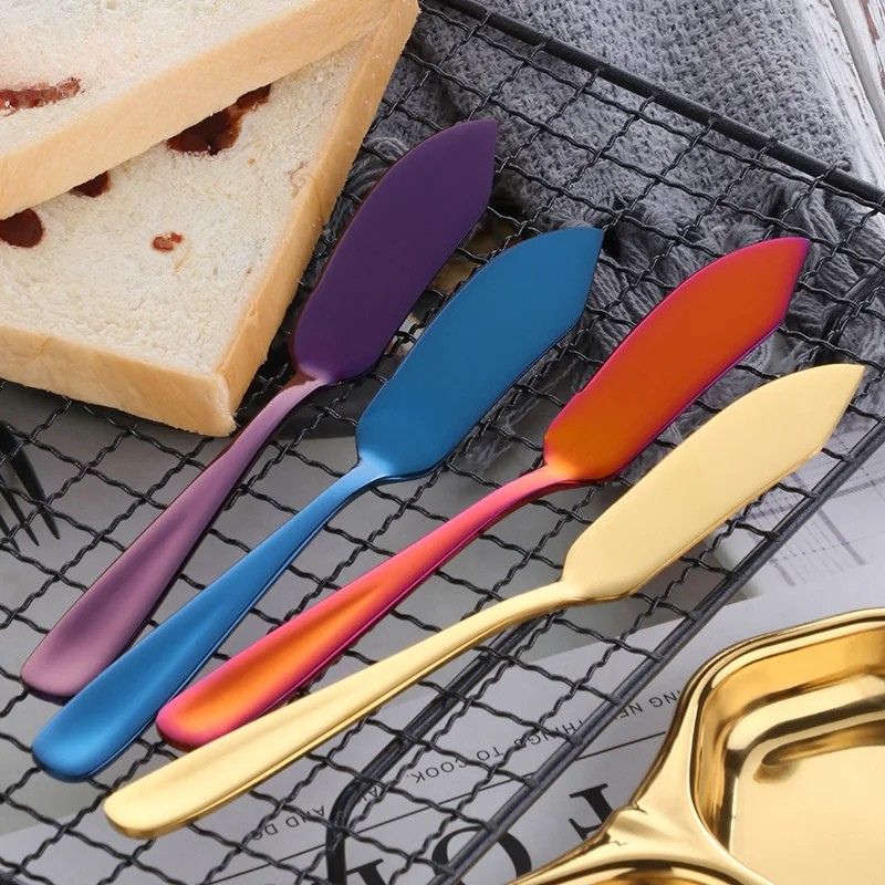 Stainless Steel Butter Knife – Colourful Spreader for Dessert, Jam, and Cream Cheese