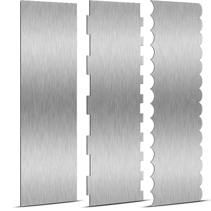 Precise Stainless Steel Cake Smoother with Double Patterns