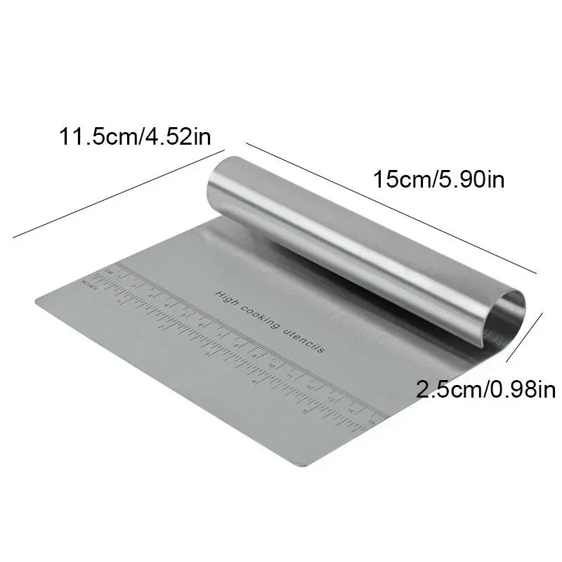 Precise Stainless Steel Dough Scraper & Baking Spatula for Professionals