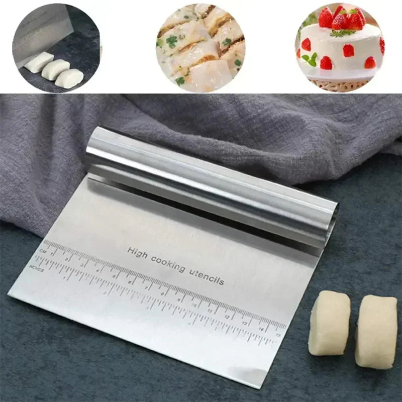 Precise Stainless Steel Dough Scraper & Baking Spatula for Professionals