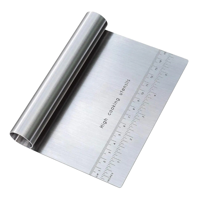 Precise Stainless Steel Dough Scraper & Baking Spatula for Professionals