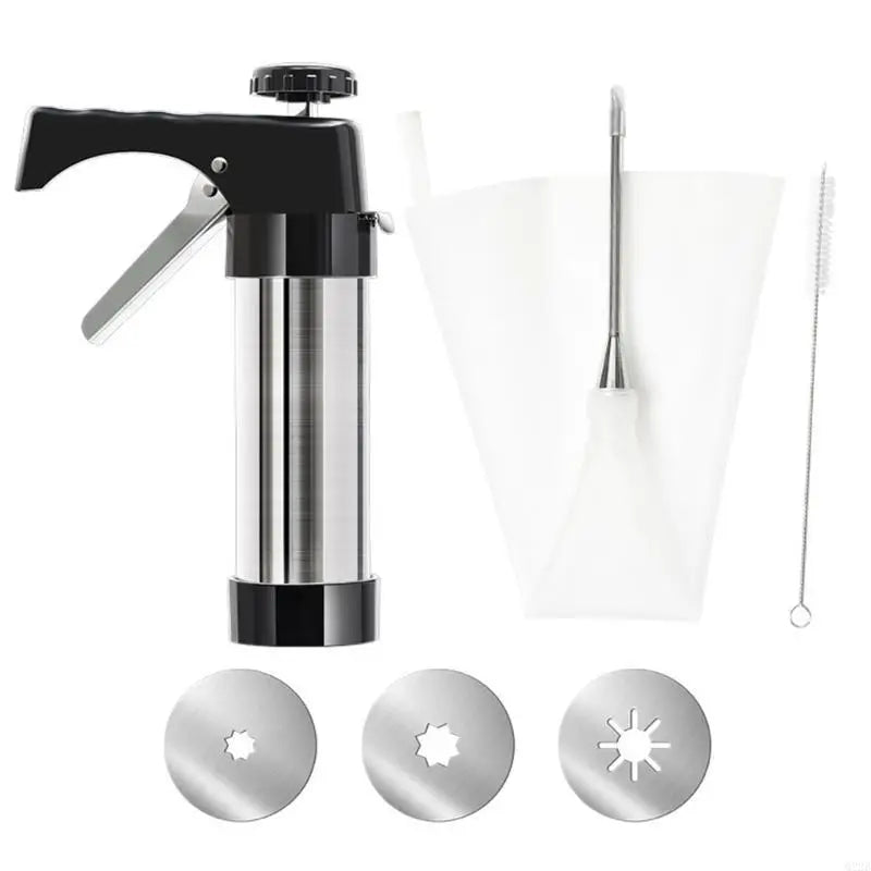 Versatile Stainless Steel Cookie Press and Cake Decorator