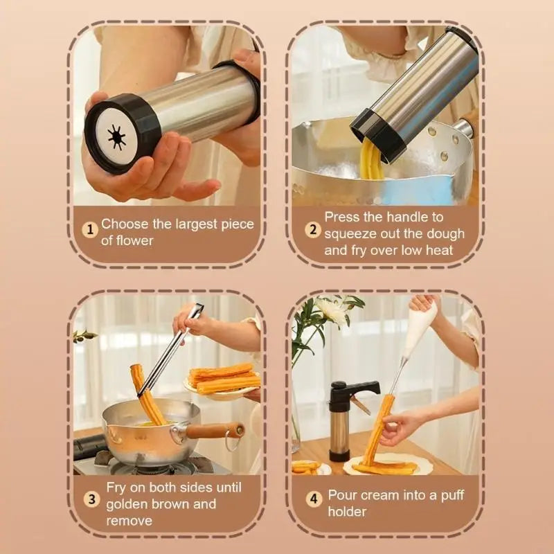 Versatile Stainless Steel Cookie Press and Cake Decorator