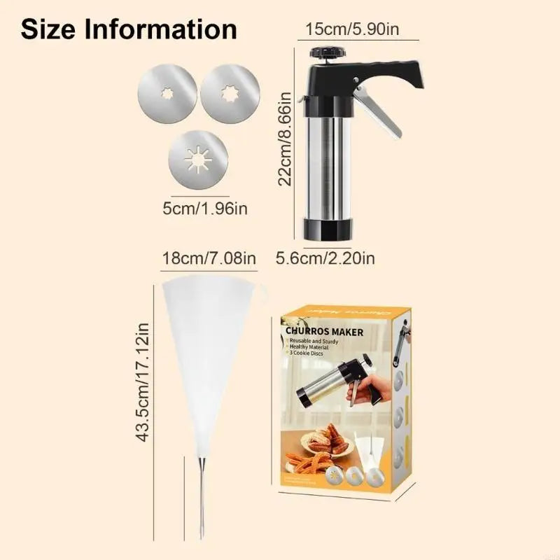 Versatile Stainless Steel Cookie Press and Cake Decorator