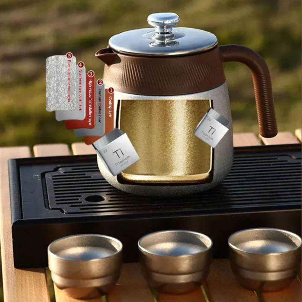 Premium Stainless Steel Teapot with Titanium Inner Coating | Tea Enjoyment
