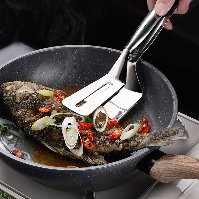 Multifunctional Stainless Steel Grill Tongs for Steak & BBQ