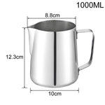 Elegant stainless steel coffee cup with milk froth design