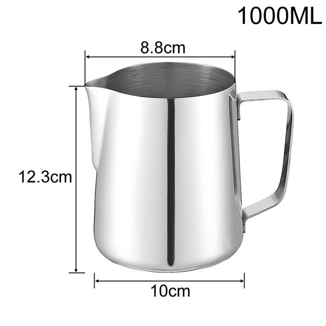 Elegant stainless steel coffee cup with milk froth design