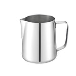 Elegant stainless steel coffee cup with milk froth design