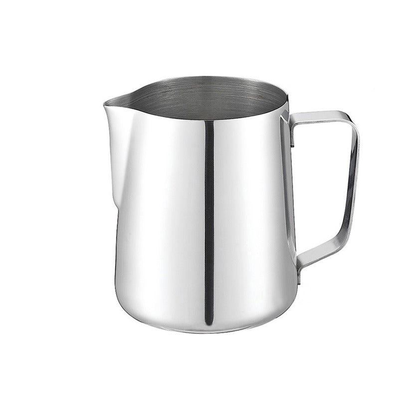 Elegant stainless steel coffee cup with milk froth design